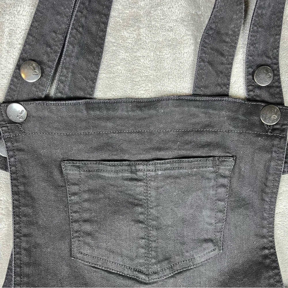 Hell Bunny Dress Womens 2XL Black Dakota Pinafore Denim Goth Pinup Punk Overall - Picture 6 of 10